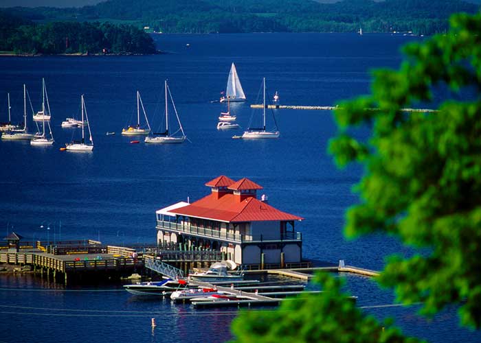 The Boathouse on Lake Champlain in Burlington, Vermont.